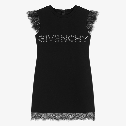 Givenchy-Girls Black Milano Logo Dress | Childrensalon Outlet