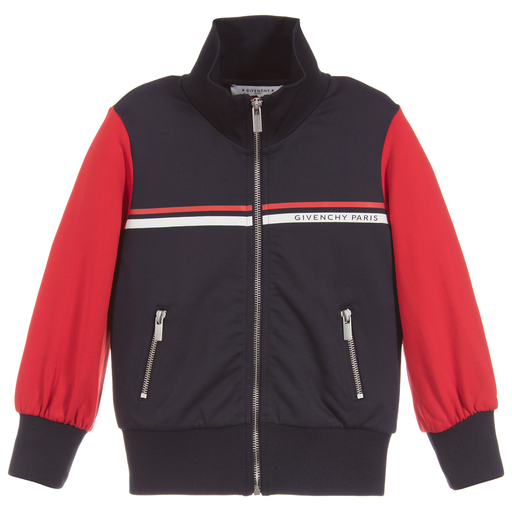 Givenchy-Girls Blue & Red Zip-Up Top | Childrensalon Outlet