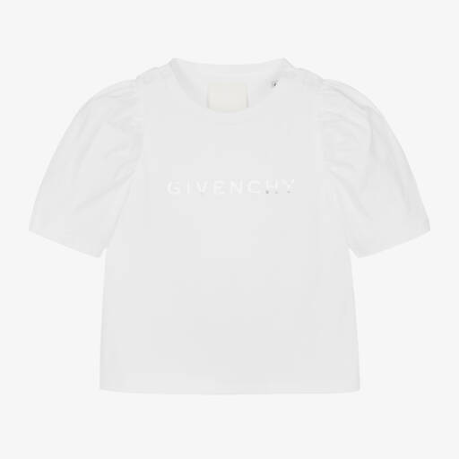 Givenchy-تيشيرت قطن لون أبيض للبنات | Childrensalon Outlet