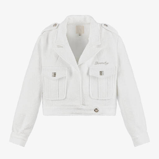 Givenchy-جاكيت تويد عاجي للبنات | Childrensalon Outlet