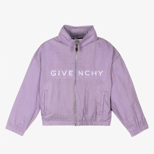 Givenchy-Girls Lilac Purple 4G Zip-Up Jacket | Childrensalon Outlet