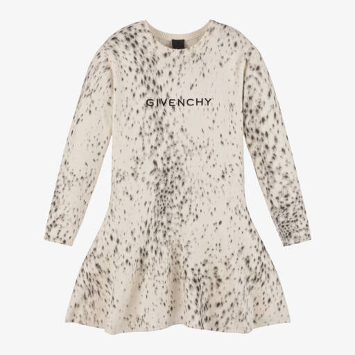 Givenchy-Girls Ocelot Patterned Wool Dress | Childrensalon Outlet