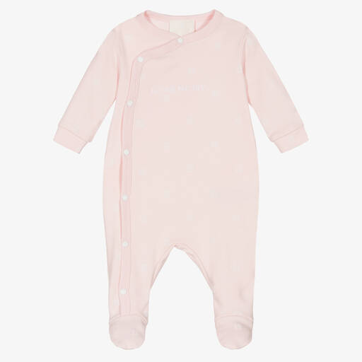 Givenchy-Girls Pink 4G Cotton Babygrow | Childrensalon Outlet