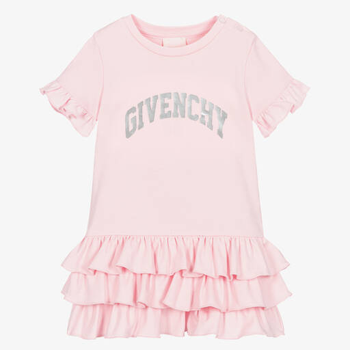 Givenchy-Girls Pink Cotton Dress | Childrensalon Outlet