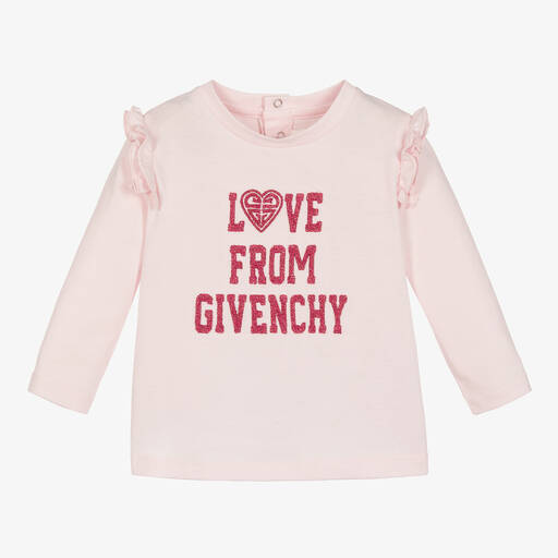 Givenchy-Girls Pink Cotton Jersey T-Shirt | Childrensalon Outlet