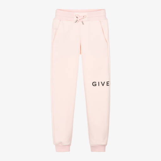 Givenchy-بنطال رياضي قطن شعار الماركة لون زهري | Childrensalon Outlet