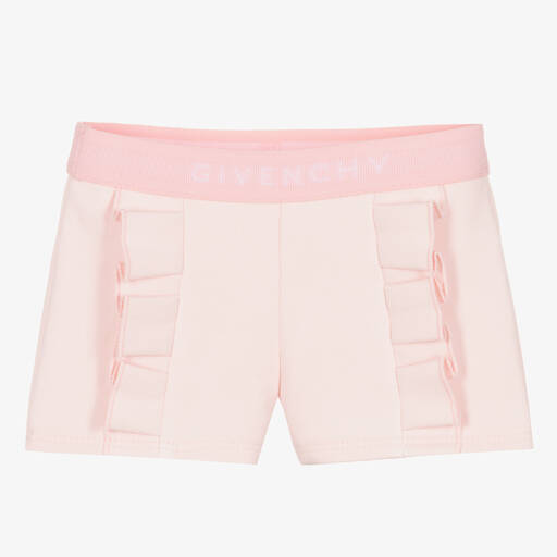 Givenchy-Girls Pink Logo Jersey Shorts | Childrensalon Outlet