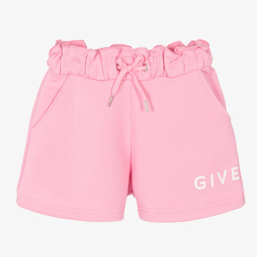 Givenchy-Girls Pink Logo Jersey Shorts | Childrensalon Outlet