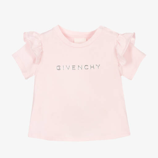 Givenchy-Girls Pink Logo T-Shirt | Childrensalon Outlet