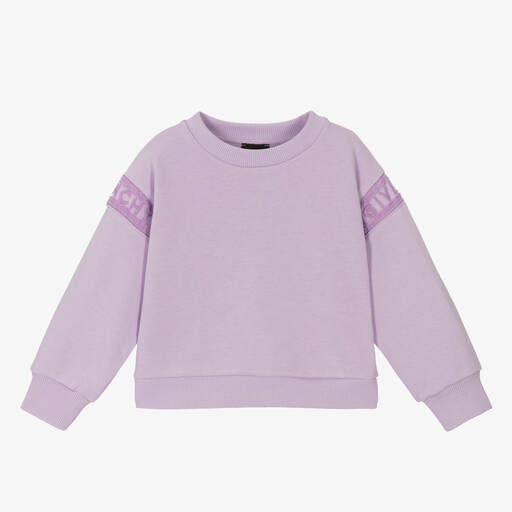 Givenchy-Girls Purple 4G Logo Sweatshirt | Childrensalon Outlet