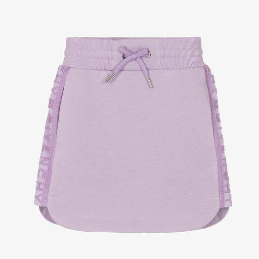 Givenchy-Girls Purple Cotton Logo Skirt | Childrensalon Outlet