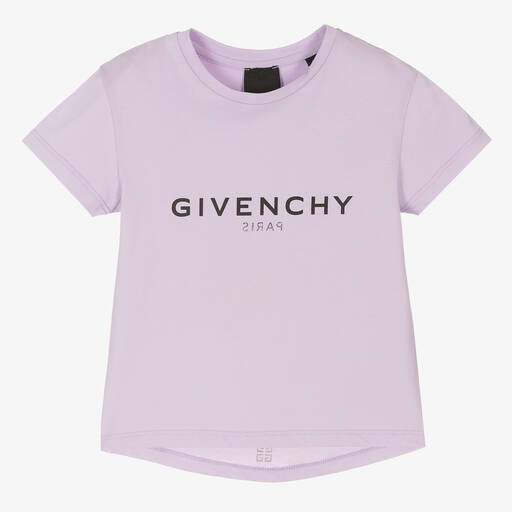 Givenchy-T-shirt violet en coton fille | Childrensalon Outlet