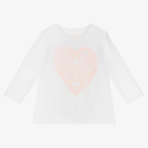 Givenchy-Белый хлопковый топ для девочек | Childrensalon Outlet