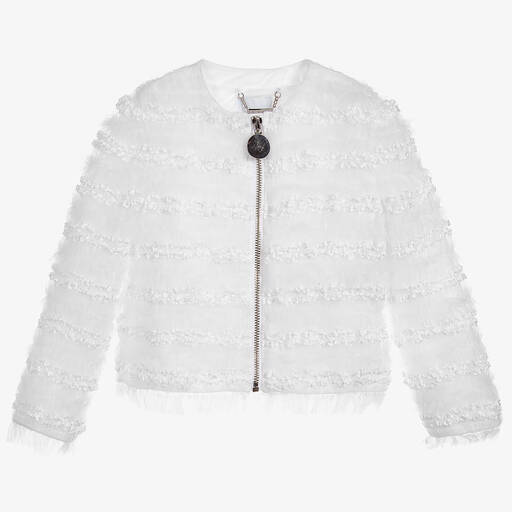 Givenchy-Girls White Tulle Jacket | Childrensalon Outlet