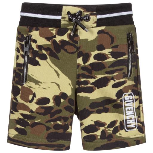 Givenchy-Green Camo Baby Shorts | Childrensalon Outlet