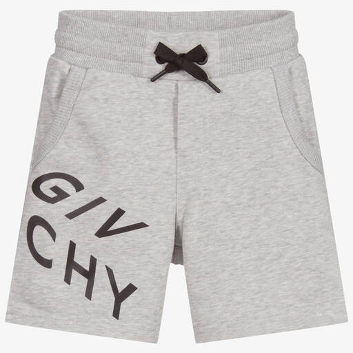 Givenchy-Grey Cotton Logo Shorts | Childrensalon Outlet
