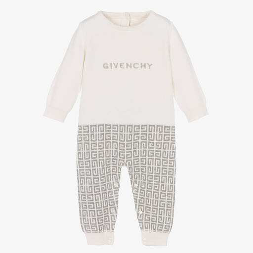 Givenchy-Ivory Cotton & Cashmere Knit Romper | Childrensalon Outlet