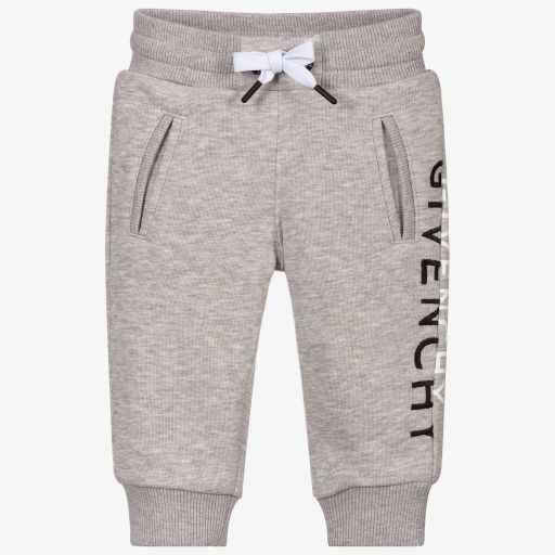 Givenchy-Grey Split Logo Baby Joggers | Childrensalon Outlet