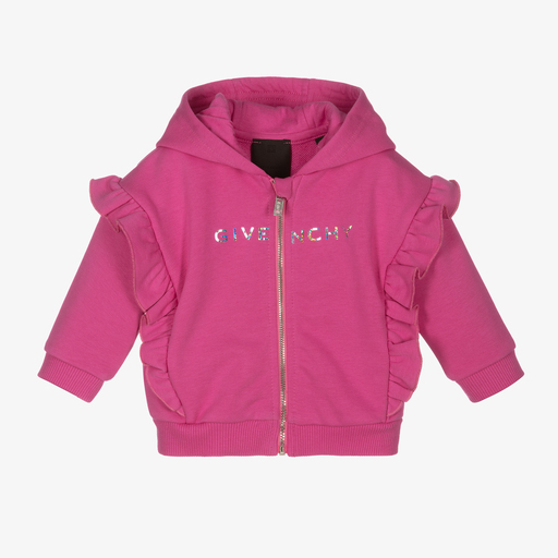 Givenchy-Pink Cotton Zip-Up Top | Childrensalon Outlet