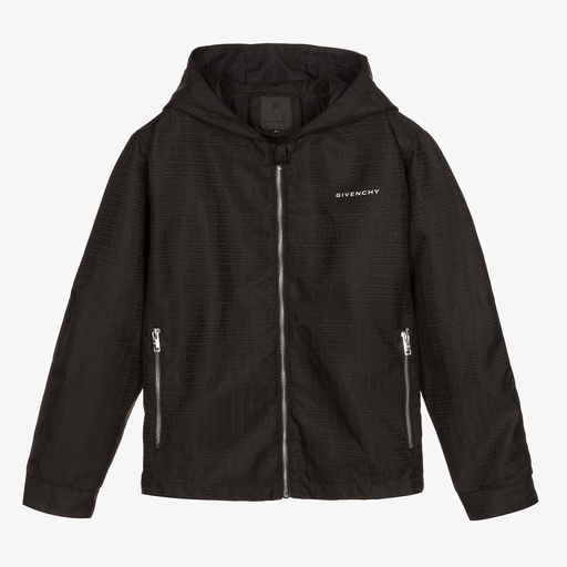 Givenchy-Черная куртка с капюшоном 4G для подростков | Childrensalon Outlet