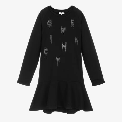 Givenchy-فستان تينز قطن جيرسي لون أسود | Childrensalon Outlet