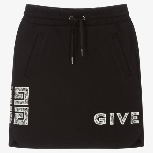 Givenchy-تنورة تينز قطن جيرسي لون أسود | Childrensalon Outlet
