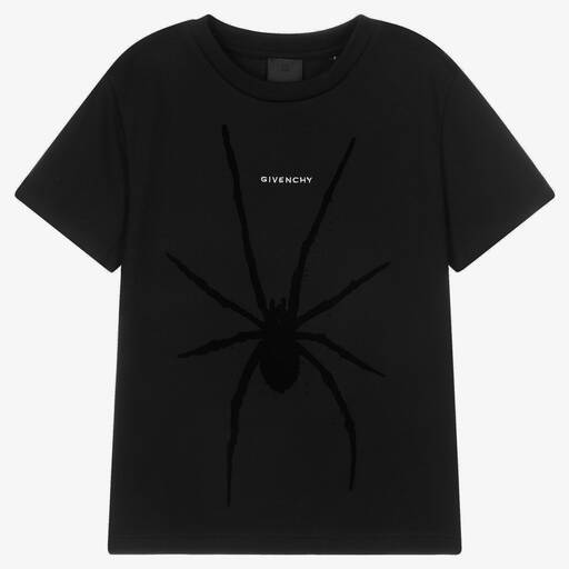 Givenchy-Teen Black Spider Logo T-Shirt | Childrensalon Outlet