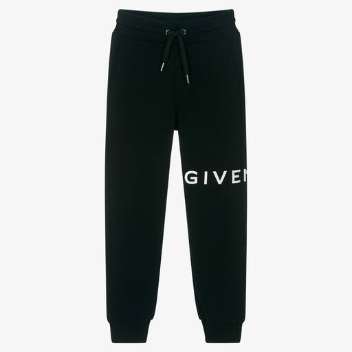 Givenchy-Teen Boys Black Cotton Logo Joggers | Childrensalon Outlet