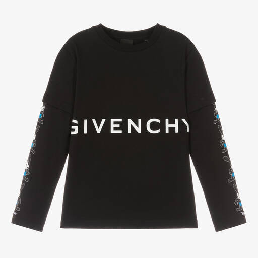 Givenchy-توب تينز ولادي قطن لون أسود بطبعة ديزني | Childrensalon Outlet