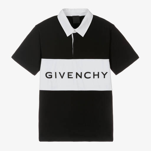 Givenchy-Teen Boys Black & White Rugby Shirt | Childrensalon Outlet