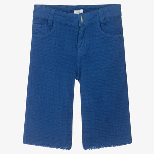 Givenchy-Teen Boys Blue 4G Jacquard Shorts | Childrensalon Outlet