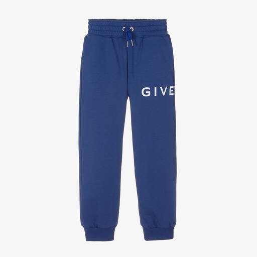 Givenchy-Pantalon de jogging bleu en coton ado garçon | Childrensalon Outlet