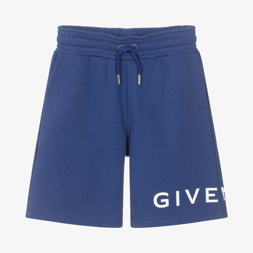 Givenchy-Teen Boys Blue Cotton Logo Shorts | Childrensalon Outlet