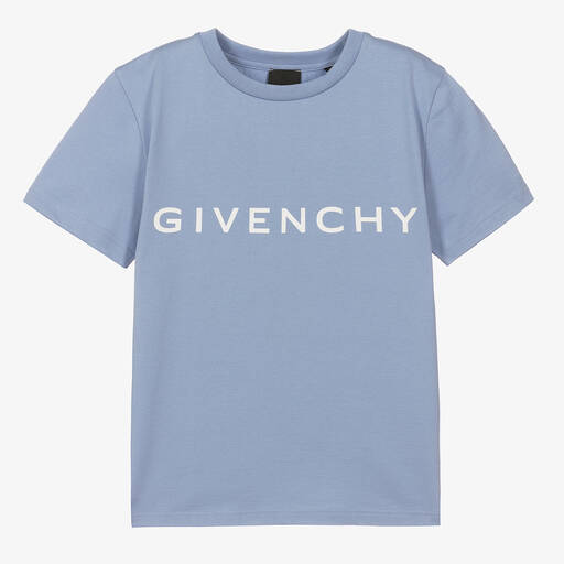 Givenchy-تيشيرت تينز ولادي قطن لون أزرق | Childrensalon Outlet