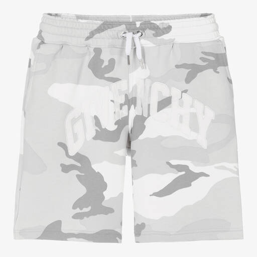 Givenchy-Teen Boys Grey Camouflage Print Shorts | Childrensalon Outlet