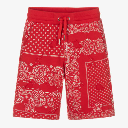 Givenchy-Teen Boys Red Bandana Shorts | Childrensalon Outlet