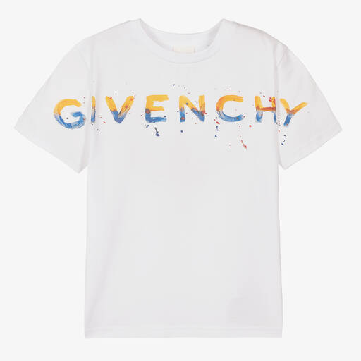 Givenchy-Teen Boys White Cotton Logo T-Shirt | Childrensalon Outlet