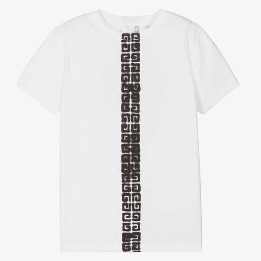 Givenchy-Teen Boys White Cotton Logo T-shirt | Childrensalon Outlet