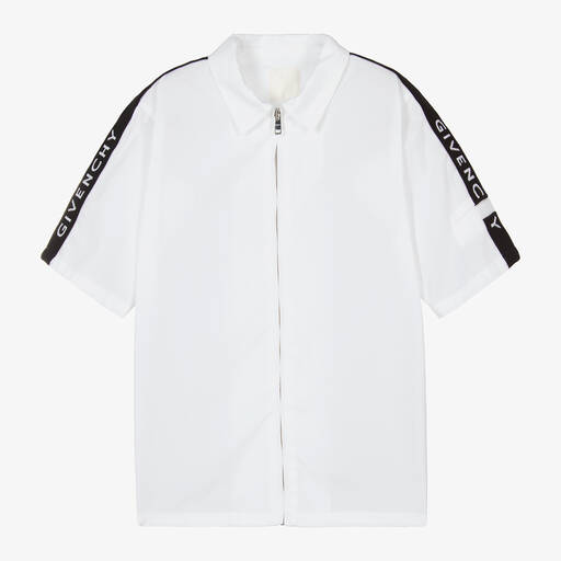 Givenchy-قميص بسحّاب قطن لون أبيض للمراهقين | Childrensalon Outlet