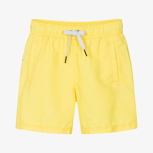 Givenchy-Teen Boys Yellow Paint Logo Swim Shorts | Childrensalon Outlet