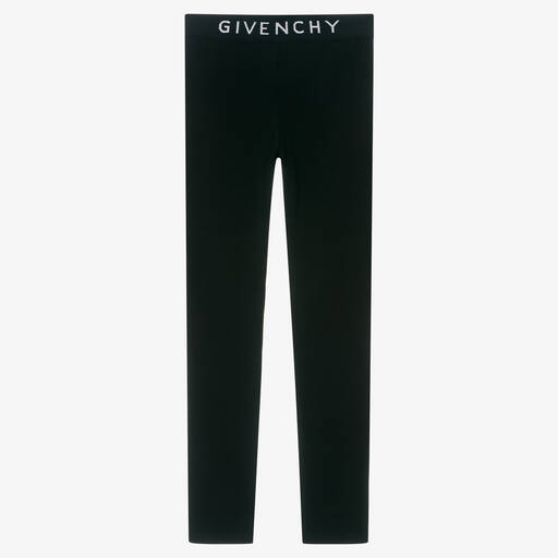 Givenchy-Teen Girls Black 4G Logo Leggings | Childrensalon Outlet