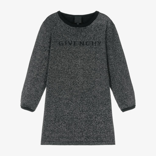 Givenchy-فستان تينز بناتي مزيج قطن محبوك لون أسود  | Childrensalon Outlet