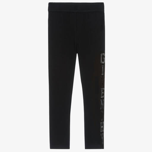 Givenchy-ليقنز قطن جيرسي لون أسود مزين بترتر للمراهقات | Childrensalon Outlet