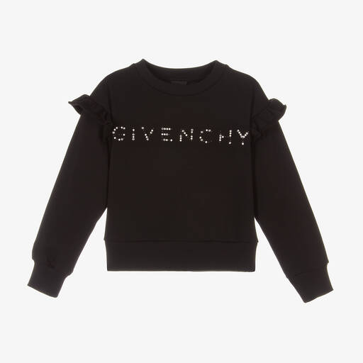 Givenchy-Teen Girls Black Swarovski Sweatshirt | Childrensalon Outlet