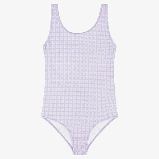 Givenchy-Teen Girls Lilac Purple 4G Swimsuit | Childrensalon Outlet