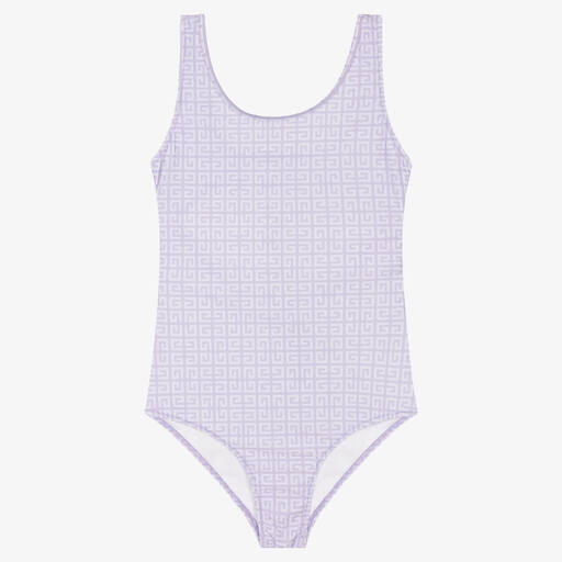 Givenchy-Фиолетовый купальник с принтом 4G | Childrensalon Outlet