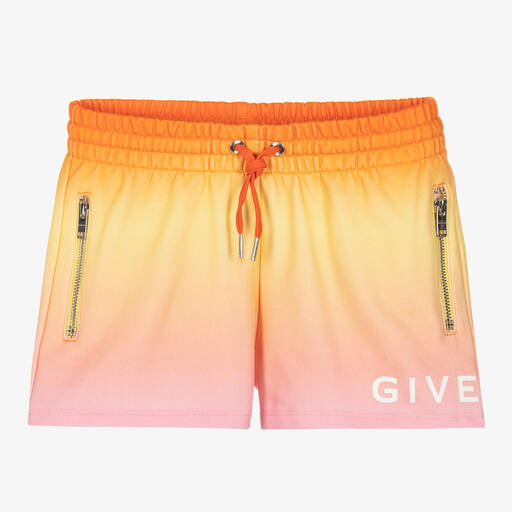 Givenchy-Teen Girls Orange & Pink Logo Shorts | Childrensalon Outlet