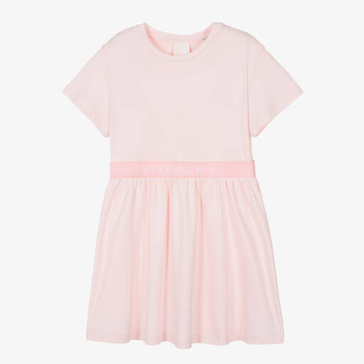 Givenchy-Розовое хлопковое платье-футболка для девочек-подростков  | Childrensalon Outlet
