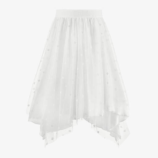 Givenchy-Teen Girls White 4G Tulle Skirt | Childrensalon Outlet