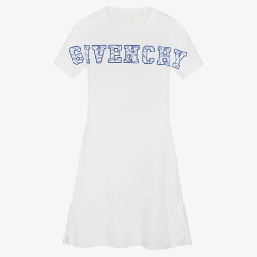 Givenchy-Teen Kleid mit Zebra in Weiß & Blau | Childrensalon Outlet
